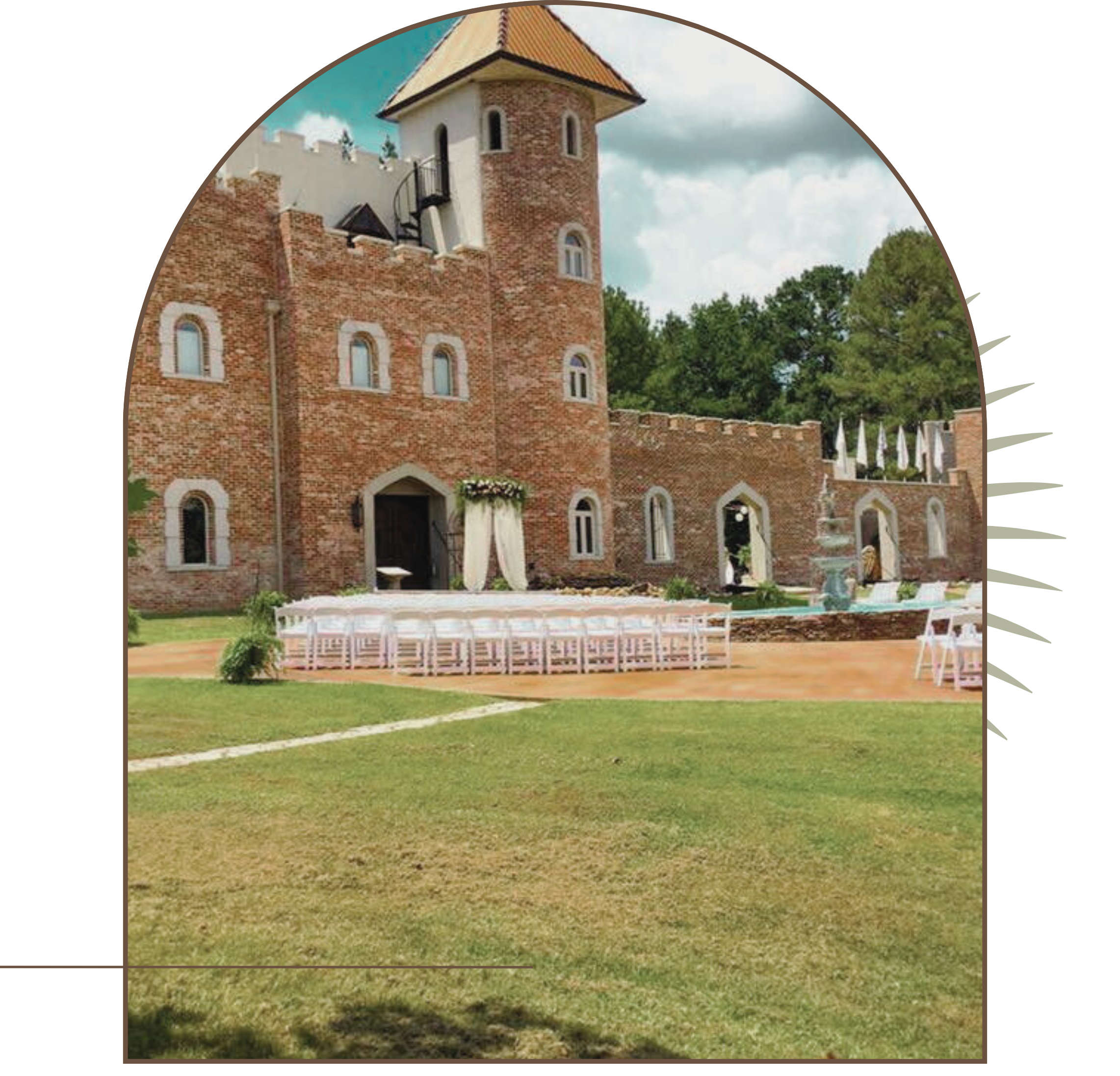 outdoor wedding at pierce castle
